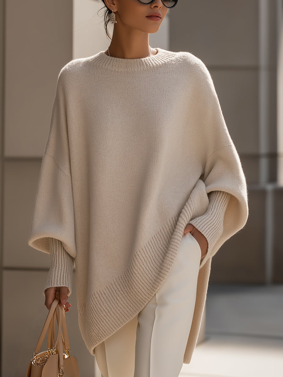 Maria – Oversized Gebreide Poncho Trui