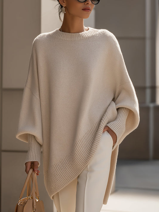 Maria – Oversized Gebreide Poncho Trui