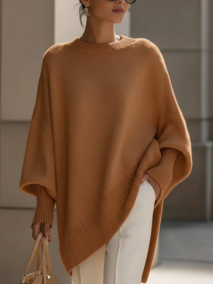 Maria – Oversized Gebreide Poncho Trui