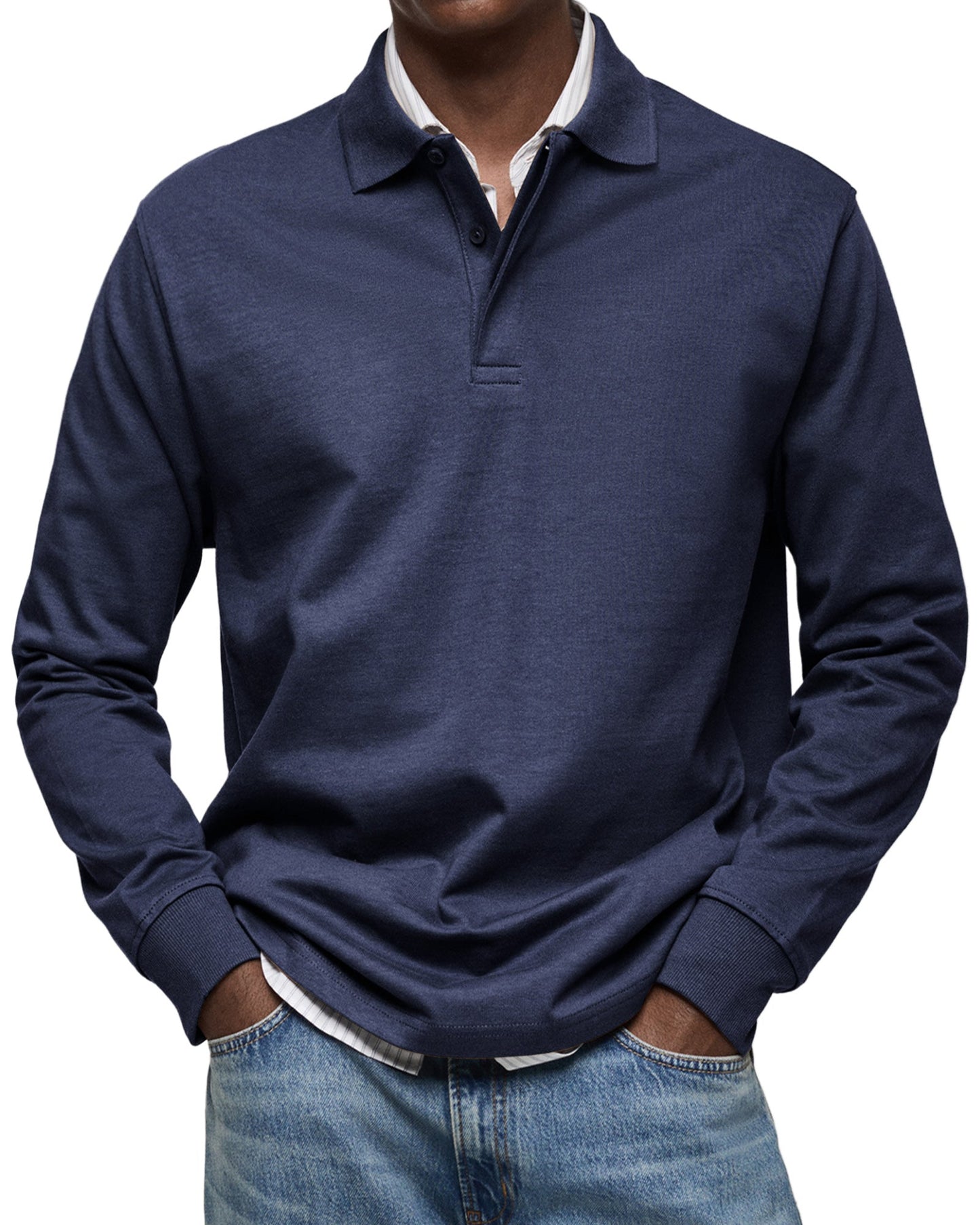 Casual Poloshirt met Lange Mouwen