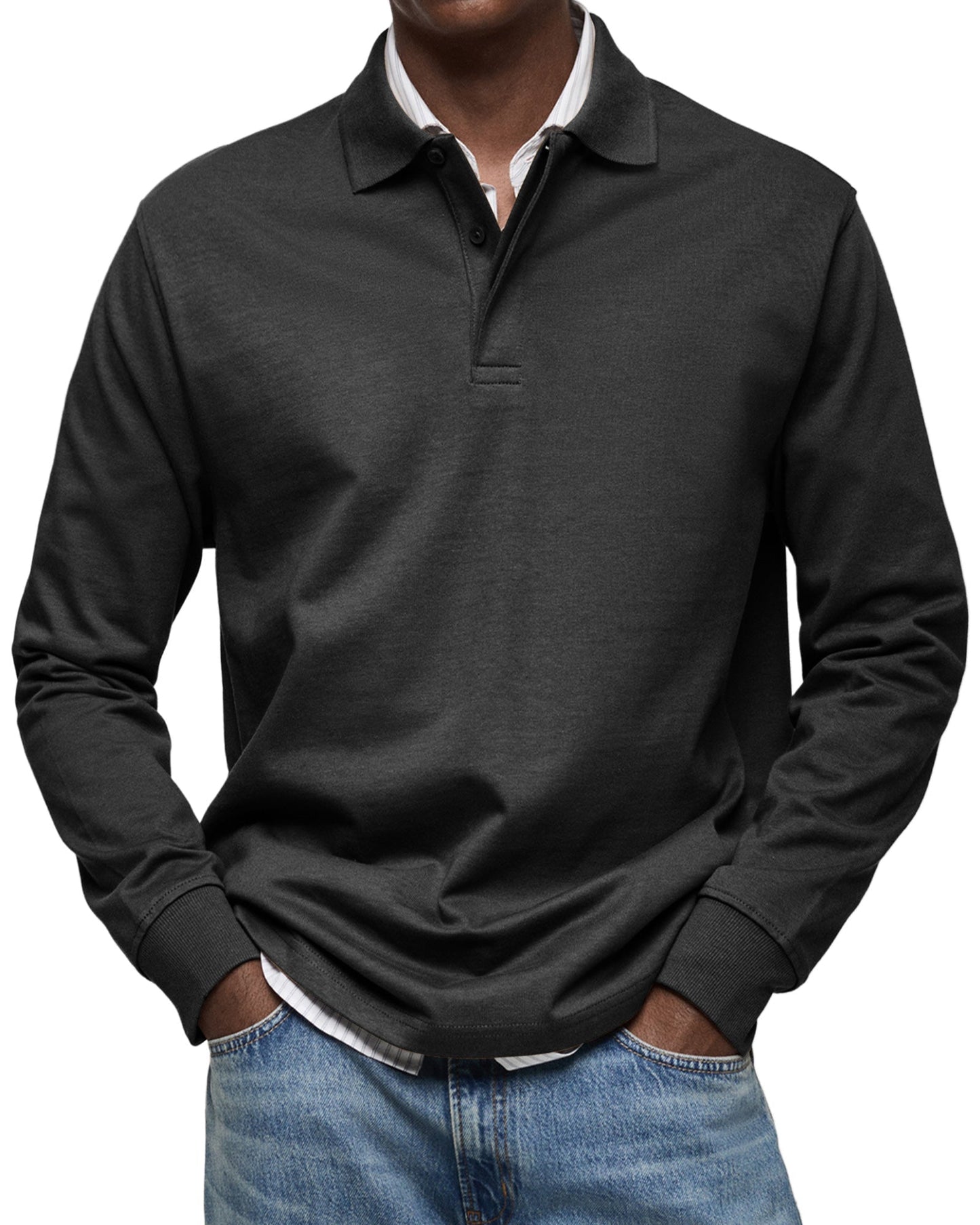 Casual Poloshirt met Lange Mouwen